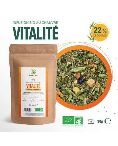 Tisane CBD bio Focus & Vitalité | POP CBD