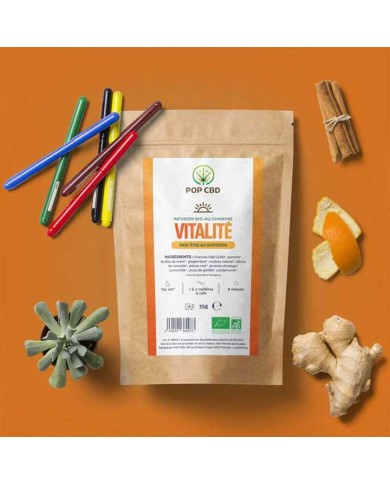 Tisane CBD bio Focus & Vitalité | POP CBD