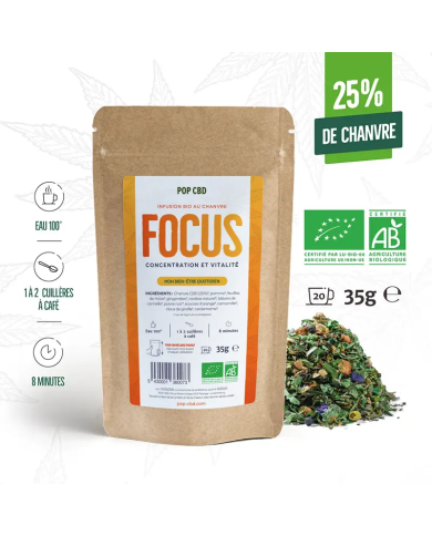 Tisane CBD bio Focus & Vitalité | POP CBD