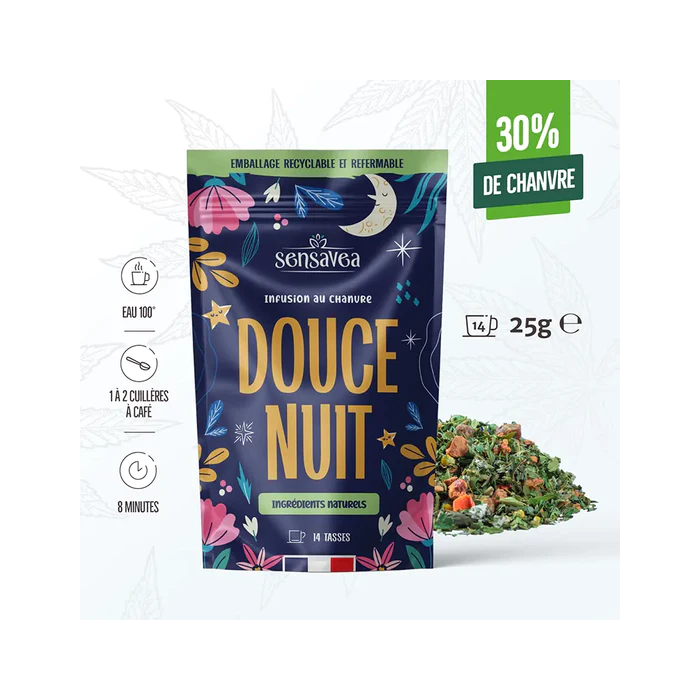Tisane CBD bio douce nuit | SENSAVEA