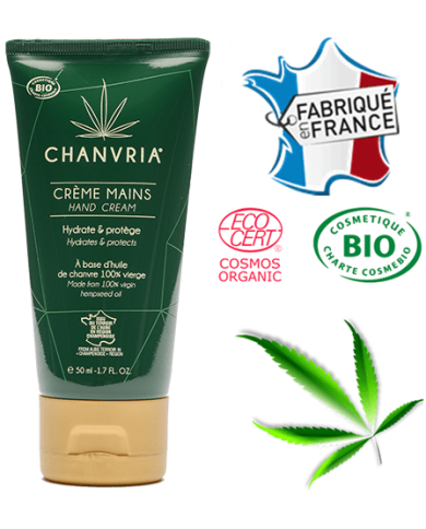 Crème mains huile de chanvre bio | CHANVRIA