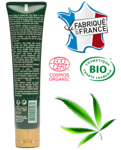 Crème visage huile de chanvre bio | CHANVRIA