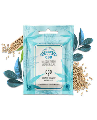 Masque tissu relaxant visage CBD | GREENEO