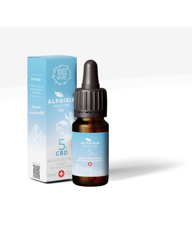 Huile CBD 5% broad spectrum chat | ALPAISIA