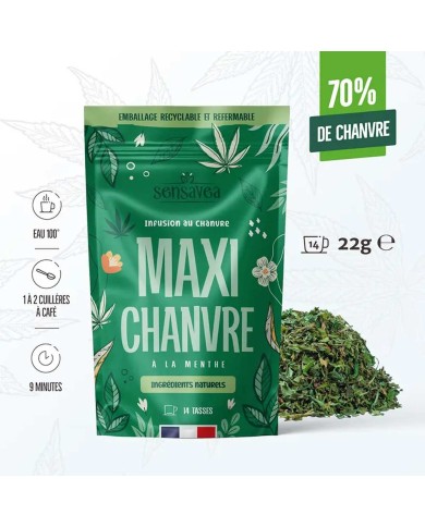 Tisane CBD bio maxi chanvre à la menthe SENSAVEA