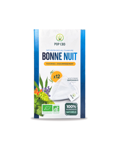 Tisane CBD bio bonne nuit - sachets | POP CBD