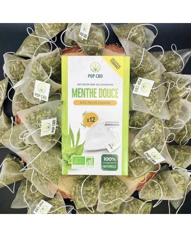 Tisane CBD bio menthe douce - sachets | POP CBD