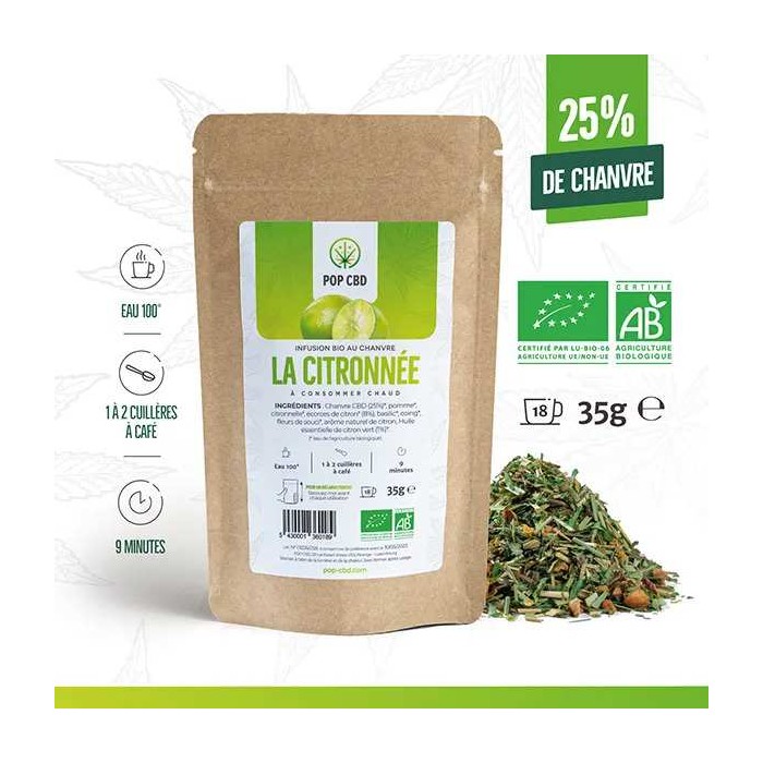 Tisane CBD bio la citronnée | POP CBD