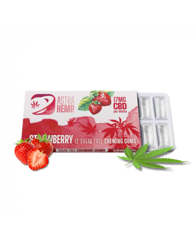 Boîte de 24 Chewing-gum CBD fraise | ASTRA HEMP