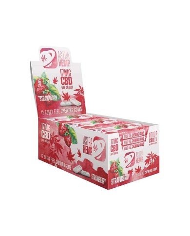 Boîte de 24 Chewing-gum CBD fraise | ASTRA HEMP