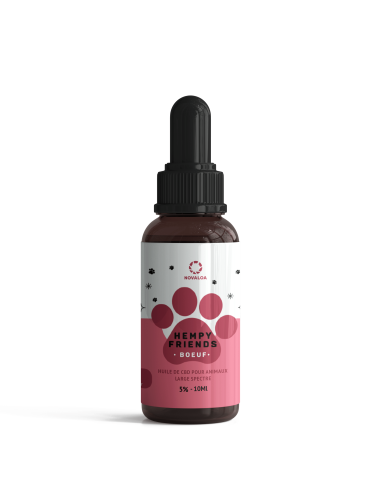 Huile CBD animaux 5% boeuf | NOVALOA