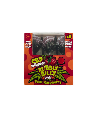 Sucette CBD framboise - 5 pcs | BUBBLY BILLY