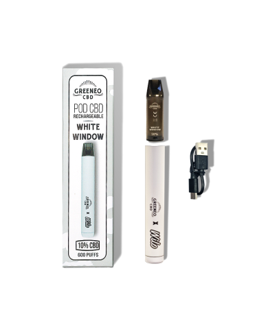 Vape pen CBD 10% White Window | GREENEO sans nicotine