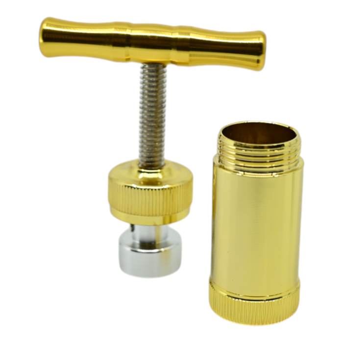 Presse à pollen dorée en zinc 8,6 cm