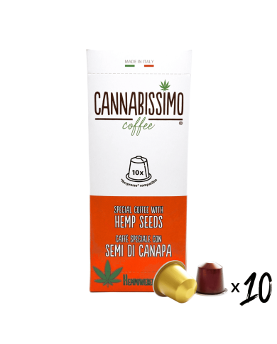 Café aux graines de chanvre Cannabissimo - 10 capsules