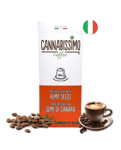 Café aux graines de chanvre Cannabissimo - 10 capsules