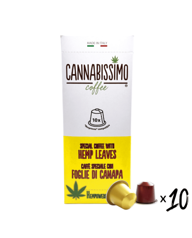 Café aux feuilles de chanvre Cannabissimo - 10 capsules