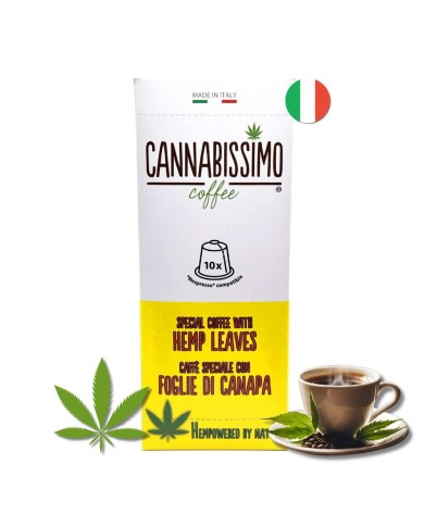 Café aux feuilles de chanvre Cannabissimo - 10 capsules