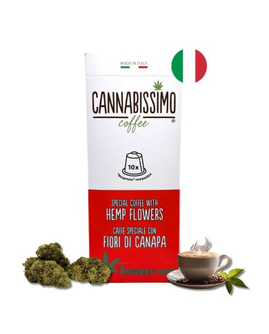 Café aux fleurs de chanvre Cannabissimo - 10 capsules