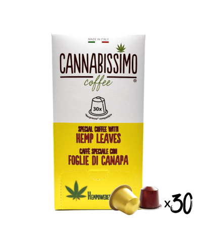 Café aux Feuilles de Chanvre Cannabissimo - 30 capsules