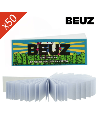 Filtres Beuz Slim Tips 21mm Skeleton - Boîte de 50 carnets