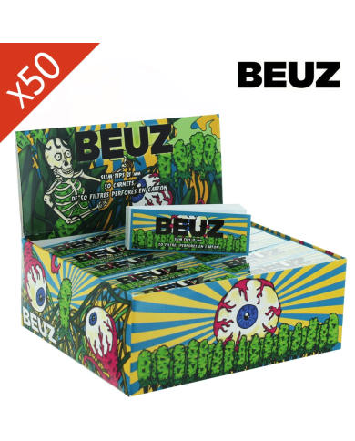 Filtres Beuz Slim Tips 21mm Skeleton - Boîte de 50 carnets