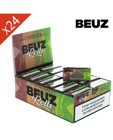 Boite de 24 Rouleaux de feuille Slim BROWN Non Blanchi BEUZ