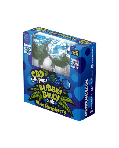 Sucette CBD Blue Raspberry - 5 pcs | BUBBLY BILLY