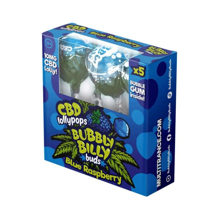Sucette CBD Blue Raspberry - 5 pcs | BUBBLY BILLY
