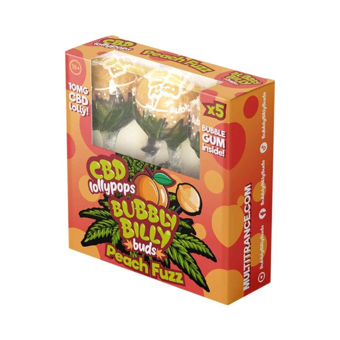 Sucette CBD Peach Fuzz - 5 pcs | BUBBLY BILLY