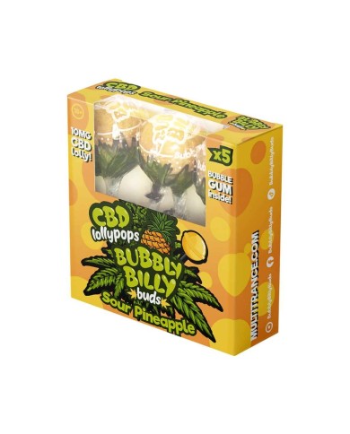 Sucette CBD Sour Pineapple - 5 pcs | BUBBLY BILLY