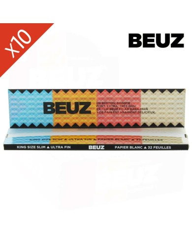 Lot de 10 Carnets Feuilles à Rouler Blanc Slim BEUZ