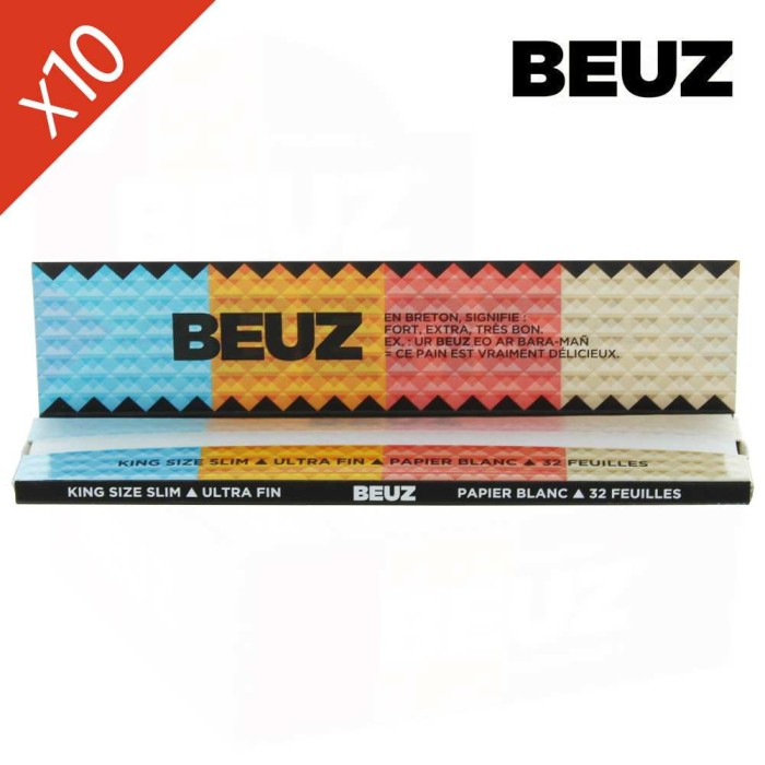 Lot de 10 Carnets Feuilles à Rouler Blanc Slim BEUZ