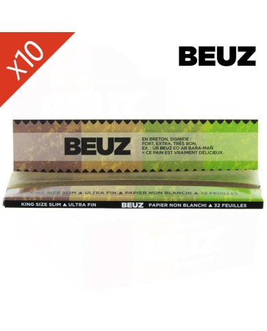 Lot de 10 Carnets Feuilles à Rouler Brown Slim BEUZ