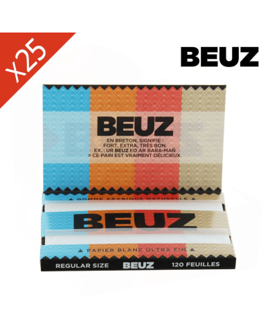 Boite de 25 Carnets Feuilles à rouler BEUZ Blanc Regular