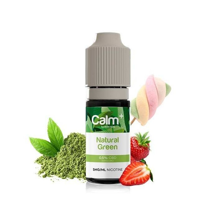 E-liquide CBD Natural Green 10ml Calm+ FUU - Chanvre Fraise Guimauve (20 mg/ml)