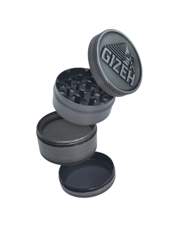 Grinder Gizeh Métal 4 Parties - Broyeur Épices et Herbes avec Raclette
