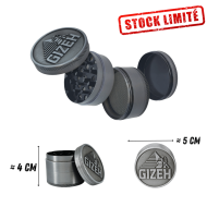 Grinder Gizeh Métal 4 Parties - Broyeur Épices et Herbes avec Raclette