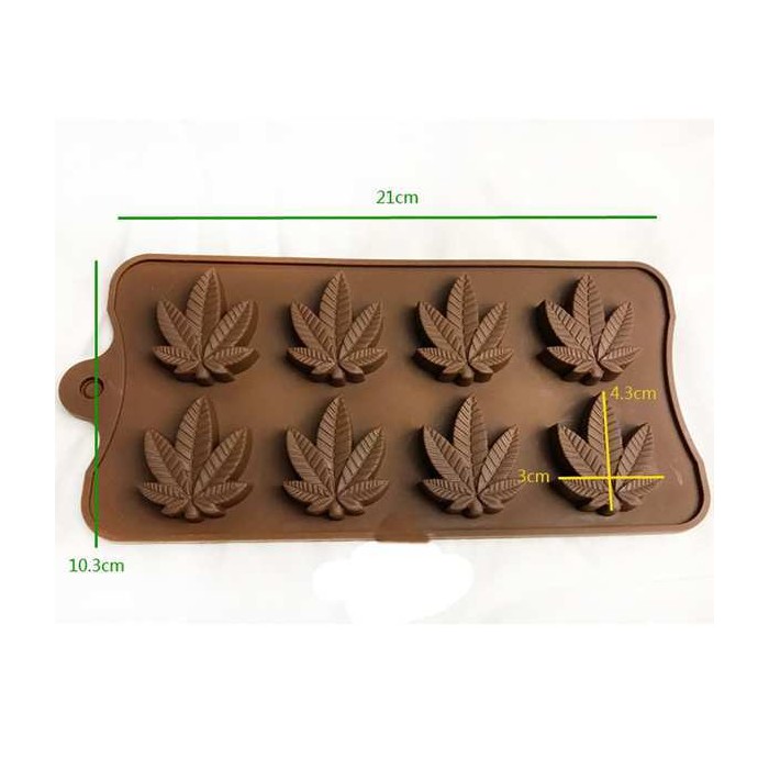 Moule silicone feuilles de cannabis (Brun)